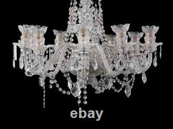 Vintage Art Nouveau Crystal Cut Glass Chandelier