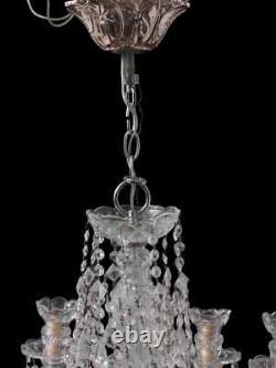 Vintage Art Nouveau Crystal Cut Glass Chandelier