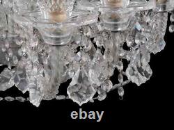 Vintage Art Nouveau Crystal Cut Glass Chandelier