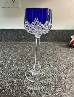 Vintage Baccarat Colbert Cut Crystal Cobalt Blue Rhine Wine