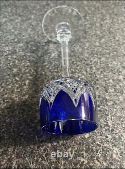 Vintage Baccarat Colbert Cut Crystal Cobalt Blue Rhine Wine