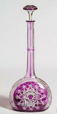 Vintage Baccarat Crystal Amethyst Cut to Clear TSAR Decanter 17