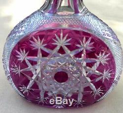 Vintage Baccarat Crystal Amethyst Cut to Clear TSAR Decanter 17