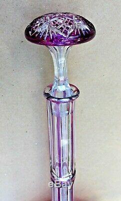 Vintage Baccarat Crystal Amethyst Cut to Clear TSAR Decanter 17