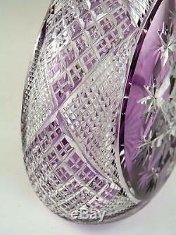 Vintage Baccarat Crystal Amethyst Cut to Clear TSAR Decanter 17