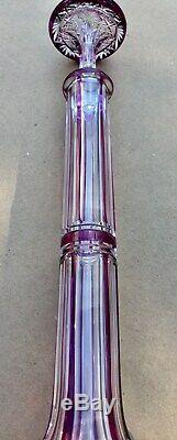 Vintage Baccarat Crystal Amethyst Cut to Clear TSAR Decanter 17