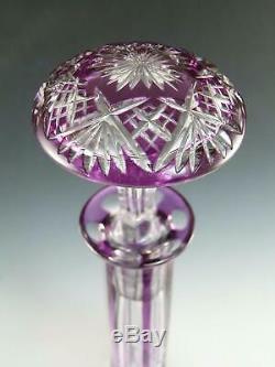 Vintage Baccarat Crystal Amethyst Cut to Clear TSAR Decanter 17