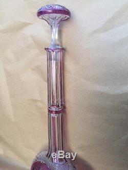 Vintage Baccarat Crystal Amethyst Cut to Clear TSAR Decanter 17