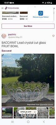 Vintage Baccarat Lead Crystal Cut Glass Fruit Bowl