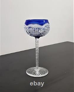 Vintage Blue Glass Cut to Clear Crystal Baccarat or Van Saint Lambert 0,15L