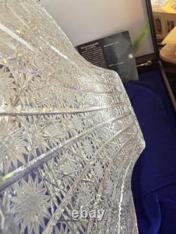 Vintage Bohemia Glass Hand Cut Crystal Bowl in Original Case Czechoslovakia Made