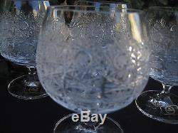 Vintage Bohemia Queen Lace Hand Cut Lead Crystal Brandy Glass 8.5 Oz 6 Pc
