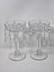 Vintage Bohemian Cut Glass Lead Crystal Candle Holders With Hanging Prism Accents