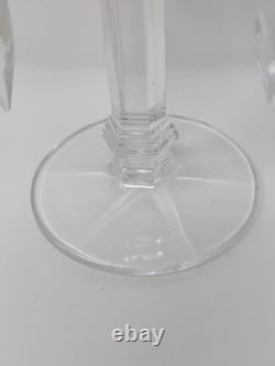 Vintage Bohemian Cut Glass Lead Crystal Candle Holders With Hanging Prism Accents