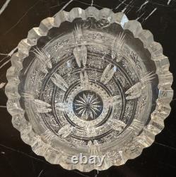 Vintage Bohemian/Czech Hand Cut Crystal Queen Lace Leaded Glass Vase