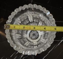 Vintage Bohemian/Czech Hand Cut Crystal Queen Lace Leaded Glass Vase