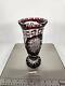 Vintage Bohemian Czech Intricate Cut to Clear Crystal Vase