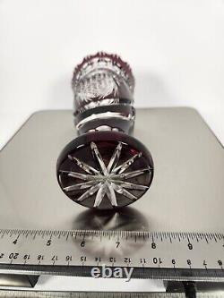 Vintage Bohemian Czech Intricate Cut to Clear Crystal Vase
