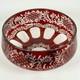Vintage Bohemian Egermann Ruby Red Cut-to-Clear Stained Crystal Centerpiece Bowl