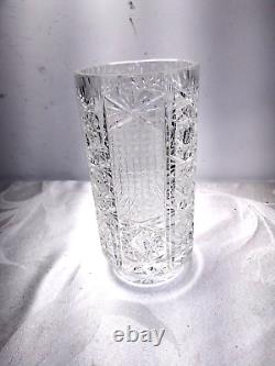 Vintage Bohemian Glass Czech Cut Crystal Bud Vase
