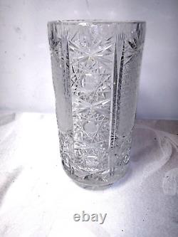 Vintage Bohemian Glass Czech Cut Crystal Bud Vase