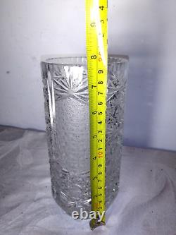 Vintage Bohemian Glass Czech Cut Crystal Bud Vase