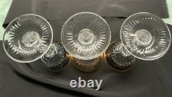 Vintage Bohemian Style Cut Crystal Wine Glasses withGold Gilt Rims- Czech Set of 3