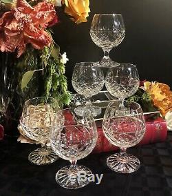 Vintage Brandy Snifters Cut Lead Crystal glasses Bohemian Barware Set of 6 heavy