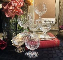 Vintage Brandy Snifters Cut Lead Crystal glasses Bohemian Barware Set of 6 heavy