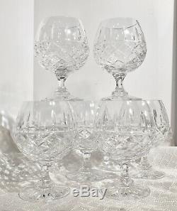 Vintage Brandy Snifters Cut Lead Crystal glasses Bohemian Barware Set of 6 heavy