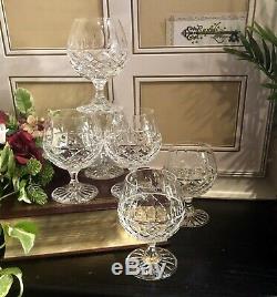 Vintage Brandy Snifters Cut Lead Crystal glasses Bohemian Barware Set of 6 heavy