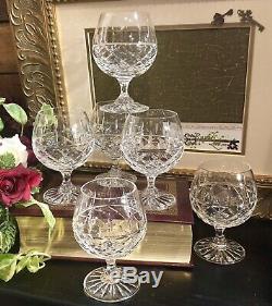 Vintage Brandy Snifters Cut Lead Crystal glasses Bohemian Barware Set of 6 heavy