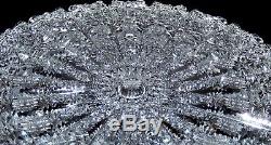Vintage Brilliant Cut Crystal Plate Platter Queen Lace Signed 1973 Very Deep Cut