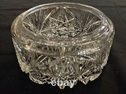 Vintage Brilliant Cut Glass Dresser Box or Covered Cheese Dome Unusual Rare Form