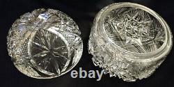 Vintage Brilliant Cut Glass Dresser Box or Covered Cheese Dome Unusual Rare Form