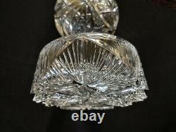 Vintage Brilliant Cut Glass Dresser Box or Covered Cheese Dome Unusual Rare Form