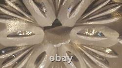 Vintage Brilliant Jewish Cut Glass 3 Legged Crystal Bowl 9 Wide Fruit Salad