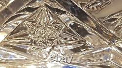 Vintage Brilliant Jewish Cut Glass 3 Legged Crystal Bowl 9 Wide Fruit Salad