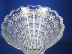 Vintage CZECH BOHEMIA Queen Lace Cut Clear Crystal 16 Corset Vase