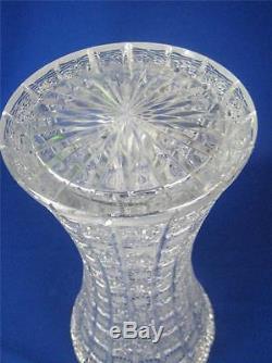Vintage CZECH BOHEMIA Queen Lace Cut Clear Crystal 16 Corset Vase