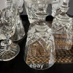 Vintage Cavan Irish Cut Crystal Wine Glasses Set of 8, Innisfree Handblown Glass