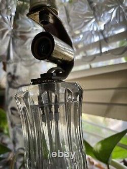 Vintage Clear Lead Glass Cut Crystal Lamp Vanity Table Boudoir Lamp NEEDS WIRED