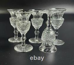 Vintage Cordial Glass Thistle (Cut) by EDINBURGH CRYSTAL 3.5 Tall- Set of 5