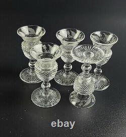 Vintage Cordial Glass Thistle (Cut) by EDINBURGH CRYSTAL 3.5 Tall- Set of 5