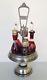 Vintage Cruet Set with Crystal Cut Ruby Red Glass