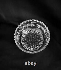 Vintage Crystal Clear Serving Round Bowl Dish Square Cut Rim