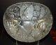 Vintage Crystal Cut Glass Bowl Punch Bowl Paneled Diamond Hobstar Fan Pattern