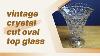 Vintage Crystal Cut Oval Top Glass Vase Antiquevintageretroshop For Sale