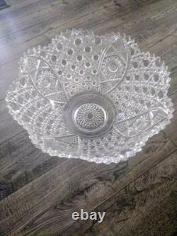 Vintage Crystal Glass Bowl 16 Inch Diameter