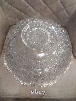 Vintage Crystal Glass Bowl 16 Inch Diameter